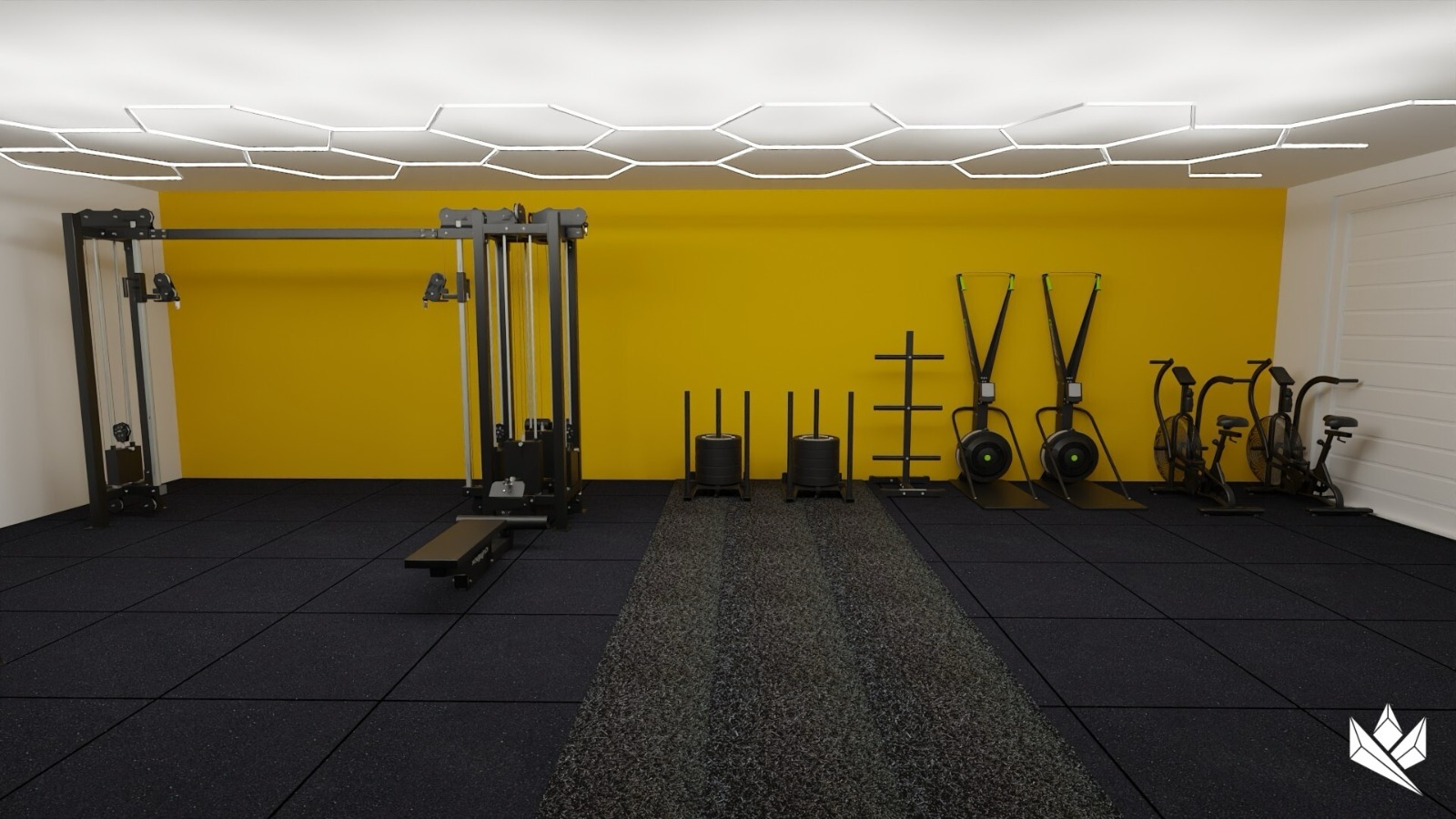 Zelfstandig trainen in de open gym van DE WOLD Gym Almere, toegang van 06:00 tot 23:00